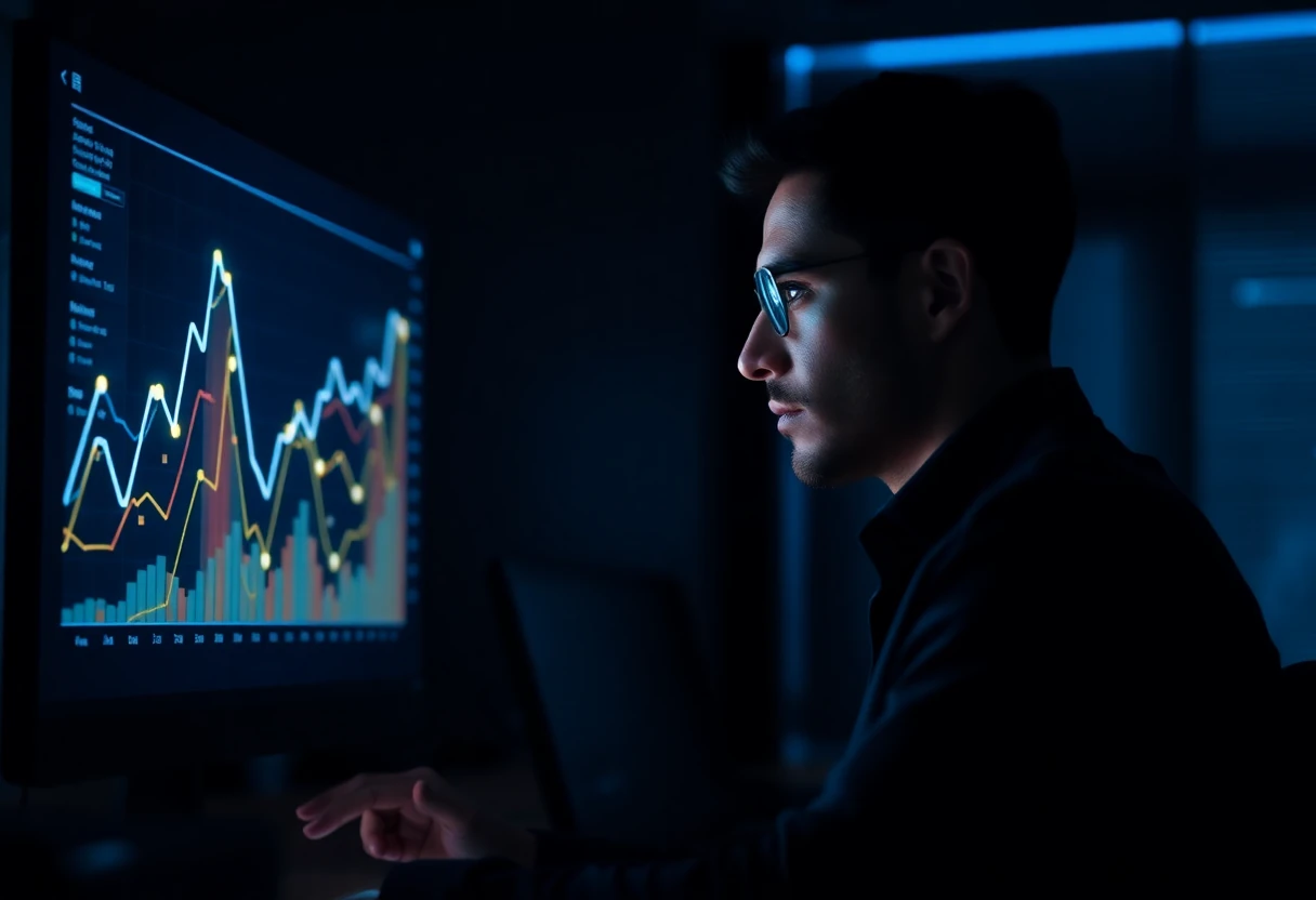 Profissional analisando métricas de SEO no computador