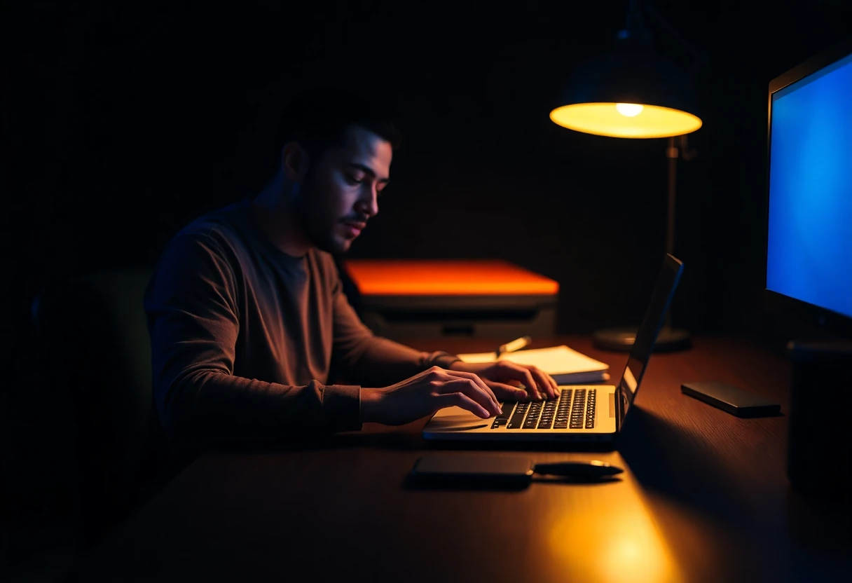 Redator trabalhando em texto persuasivo